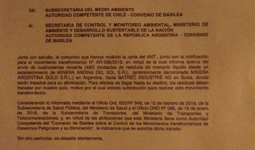 carta ministerio