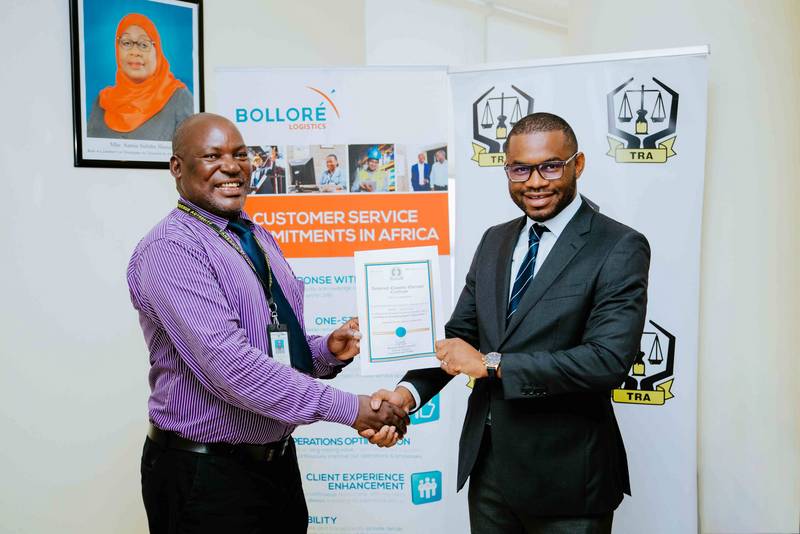 Bolloré Transport & Logistics in Tanzania has been awarded the AEO شهادة Certification