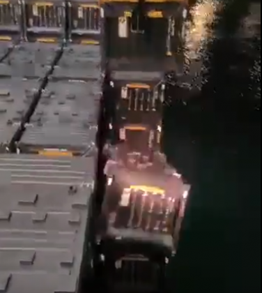 Captan en video caída de rotainer sobre cubierta de buque durante operativa en Puerto Angamos