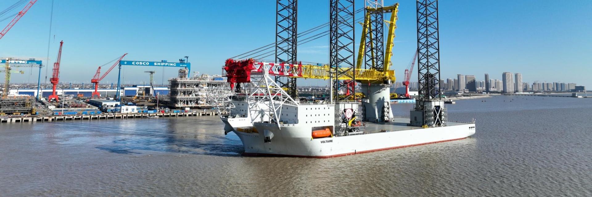 Video: Jan de Nul recibe nuevo buque autoelevador desde astillero de Cosco Shipping en China