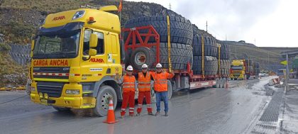 Agunsa Perú inicia servicio de transporte de llantas para la Compañía Minera Antamina