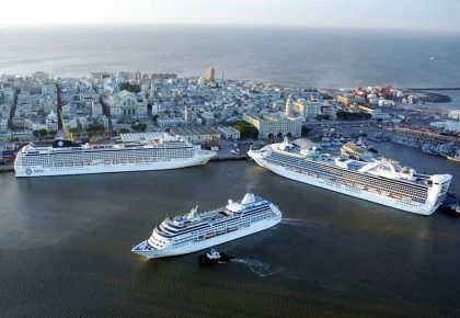 Cuatro cruceros arriban al Puerto de Montevideo con cerca de 8.000 visitantes