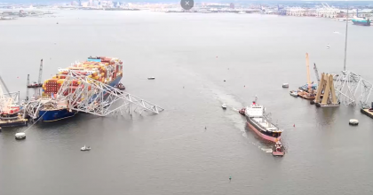 Canal de navegación temporal de Baltimore permite salida de cuatro buques detenidos desde colapso de puente
