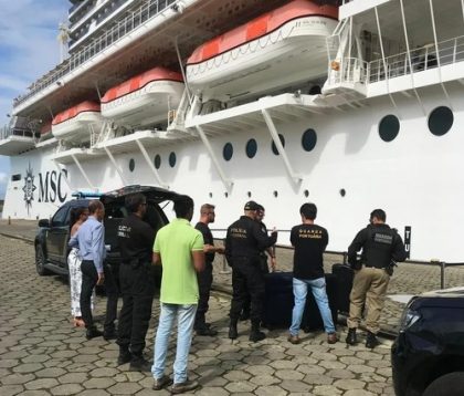 Dos personas son detenidas en Ilhéus por intentar "mover" 28 kilos de cocaína a bordo de crucero de MSC