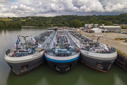 CFT bautiza tres buques para transporte fluvial de combustibles de Lyon a Marsella