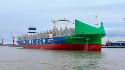 CMA CGM recibe nueva nave de combustible dual de GNL de 13 mil TEU