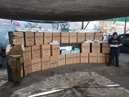 Aduanas intercepta 14 mil cajetillas de cigarrillos ilegales antes de ser enviadas por correo en Arica