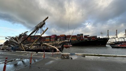 Australia: Portacontenedores de Maersk colisiona con velero STS Leeuwin II en Puerto de Fremantle