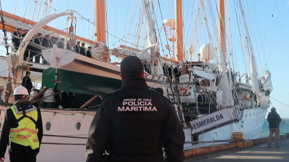 Autoridad Marítima de Punta Arenas despliega dispositivo de Policía Marítima ante llegada de buque escuela Esmeralda de la Armada