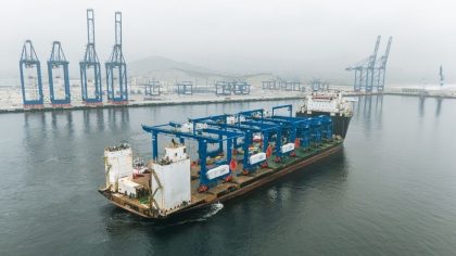 Cosco Shipping Ports recibe quinta nave con grúas para Puerto de Chancay