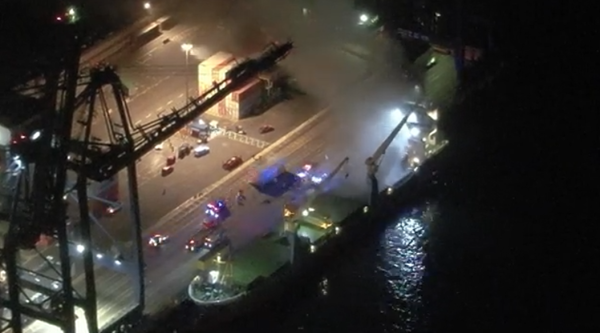 Video: Principio de incendio a bordo de buque Timber Navigator en Puerto de San Antonio