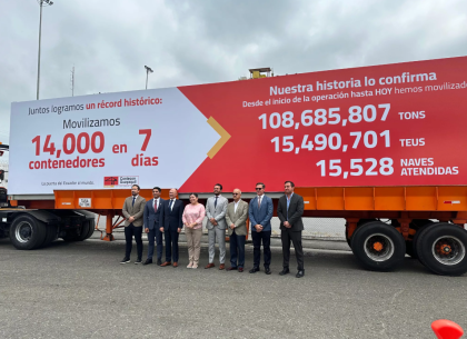 Ecuador: Contecon Guayaquil logra récord histórico al movilizar 14 mil contenedores en siete días