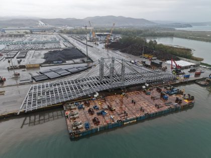 Cimolai completa carga del puente Anne de Bretagne en Puerto de Monfalcone