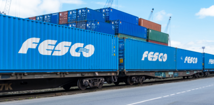 Fesco envía su primer tren de contenedores con flexitanques de 40 pies a China