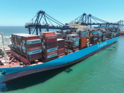 San Antonio Terminal Internacional atiende escala inaugural de nuevo portacontenedores de Maersk