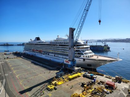 Crucero Viking Jupiter permanecerá tres días atracado al Terminal Portuario Valparaíso